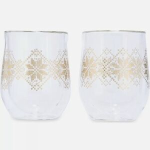 Corkcicle Gold Patterned Wine Glasses